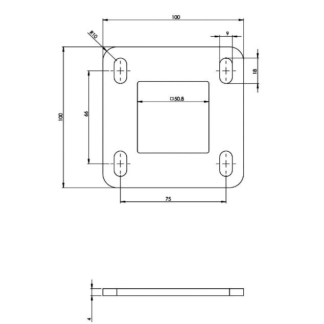 45.100.50 50X50/ 100X100 MONTAVIMO PLOKŠTELĖ 1