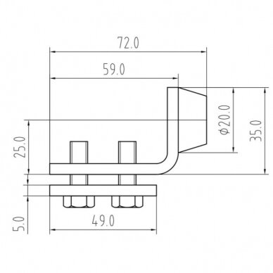 60.238.38 50x46x2 mm PROFILIO STABDIS 1 60.238.38 50x46x2 mm PROFILIO STABDIS 1