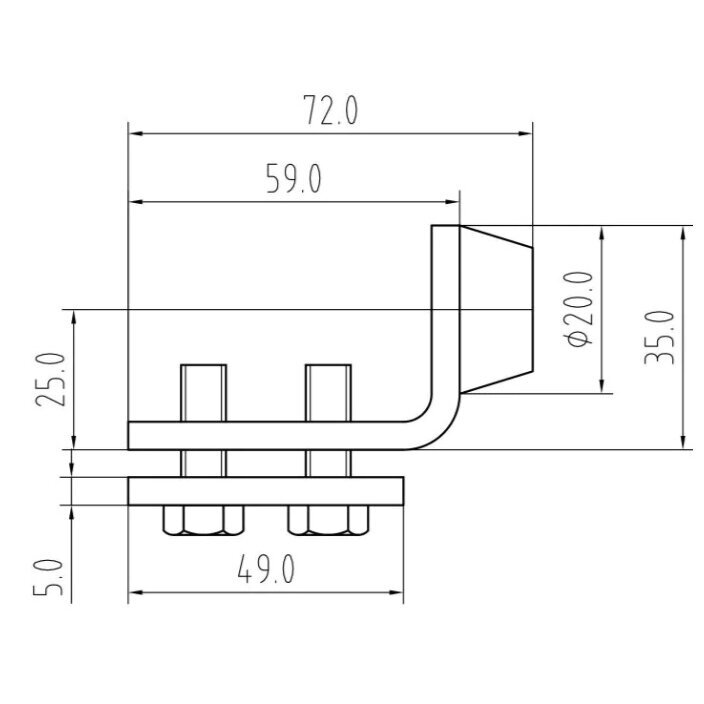 60.238.38 50x46x2 mm PROFILIO STABDIS 1 60.238.38 50x46x2 mm PROFILIO STABDIS 1