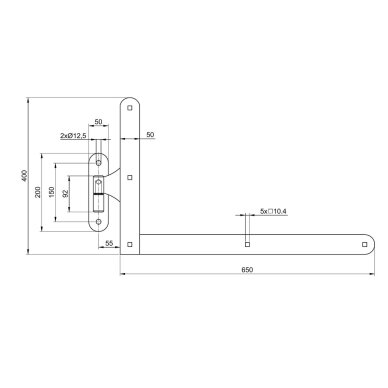 61.221.02 H400 L650 mm KOMPLEKTAS 1