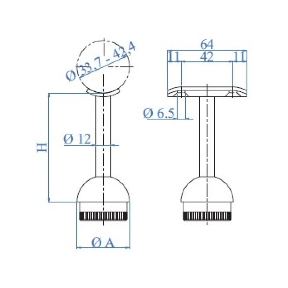 E039310 Ø42,4 mm AISI316 1