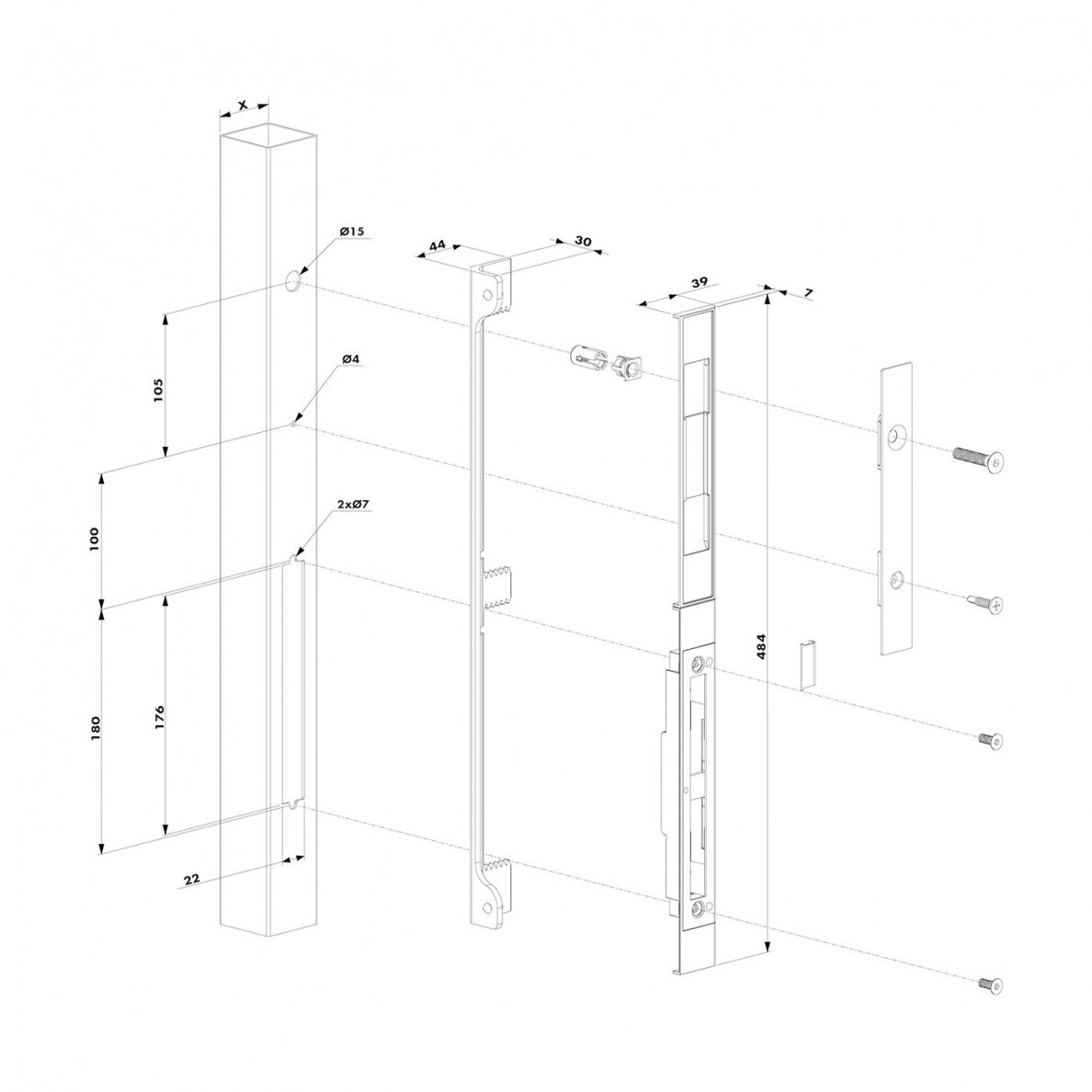 Įleidžiamas fiksatorius Vera Locinox 2 Įleidžiamas fiksatorius Vera Locinox 2