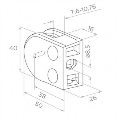 N01.50D1.ZXM.9005 50X40X26MM JUODAS 3 N01.50D1.ZXM.9005 50X40X26MM JUODAS 3
