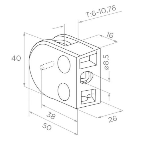 N01.50D1.ZXM.9005 50X40X26MM JUODAS 3 N01.50D1.ZXM.9005 50X40X26MM JUODAS 3