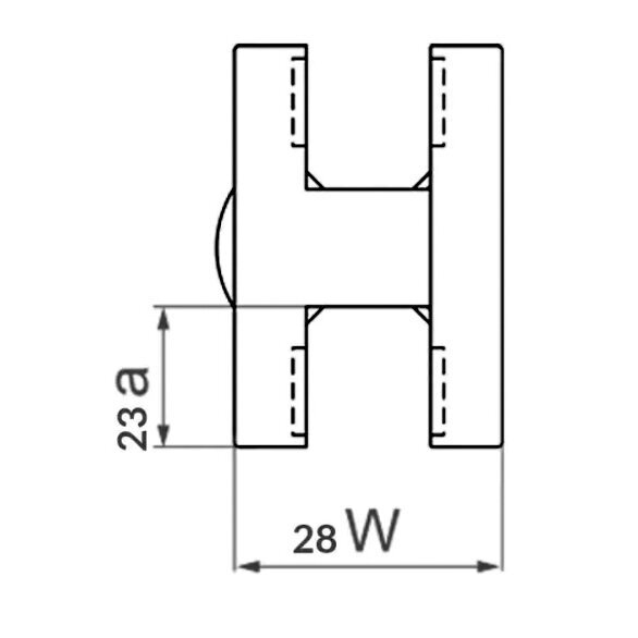 N01.6060.4XS 60x60x28 mm Vidurinis stiklo laikiklis 3 N01.6060.4XS 60x60x28 mm Vidurinis stiklo laikiklis 3